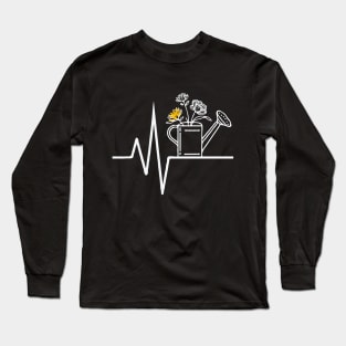 Gardening Heartbeat. Funny Gardening Lover Long Sleeve T-Shirt